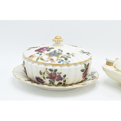 125A - Royal Doulton Bunnykins food warmer/ hot plate with sledging scenes and a Royal Worcester muffin dis... 