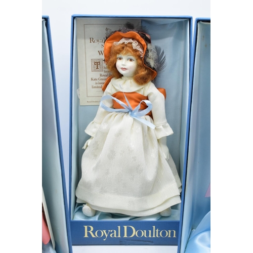 138 - A collection of boxed Royal Doulton Nisbet dolls to include Waiting, The Muff and Pink Ribbons (3). ... 