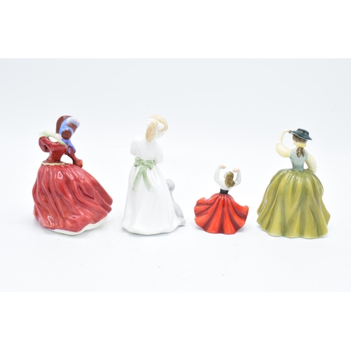 147 - Royal Doulton figures to include Autumn Breezes HN2176, Dinnertime HN3726, Buttercup HN3268 and Kare... 