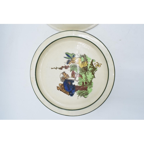 150 - Royal Doulton baby plates to include a blue and white children scene together with a similar example... 