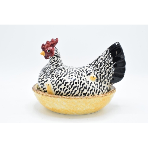 184A - Emma Bridgewater hen on nest pottery basket in the Black Toast design. In good condition with no obv... 