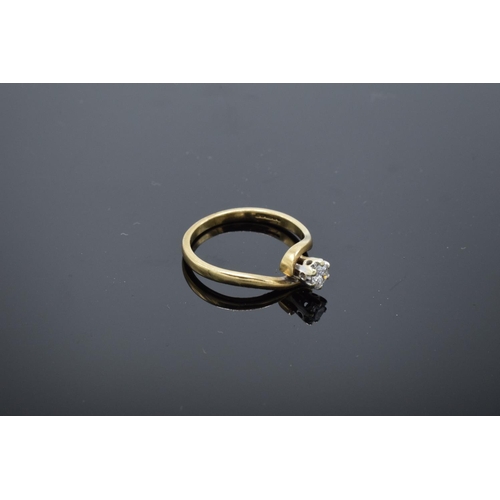 227 - 9ct gold ladies solitaire diamond ring. UK size L/M. 1.8 grams gross weight. Full hallmarks.