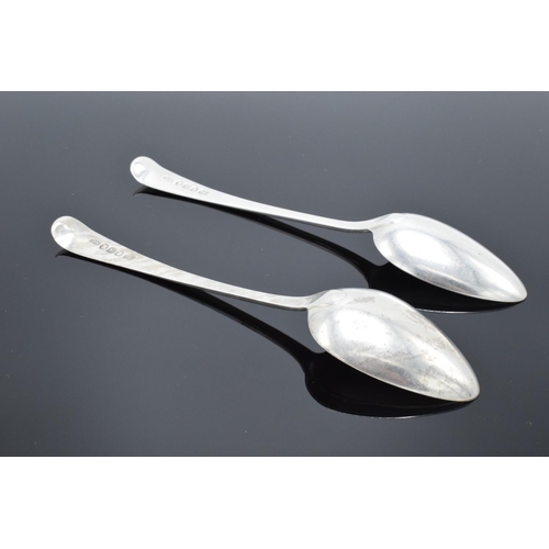 235A - A pair of Georgian silver spoons hallmarked for London 1796 made by Richard Crossley. 17cm in length... 