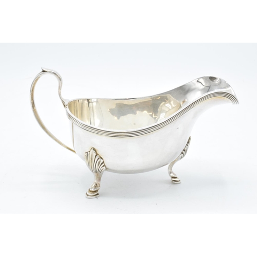 240 - A quality silver plate gravy boat. Some age related wear and tear.