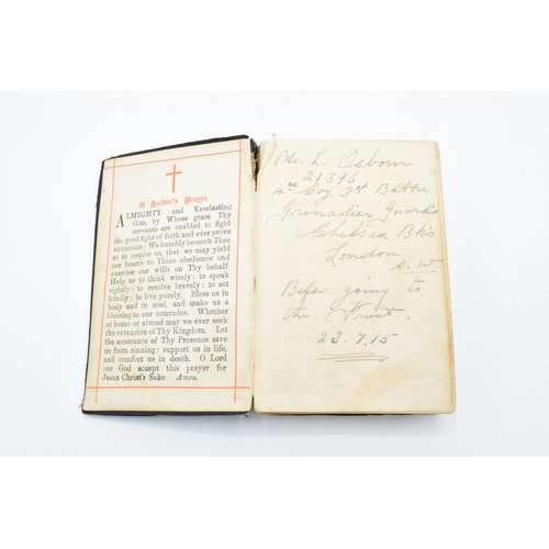 254 - World War One pocket size Official Copy of the Book of Common Prayer for soldiers. The book belonged... 