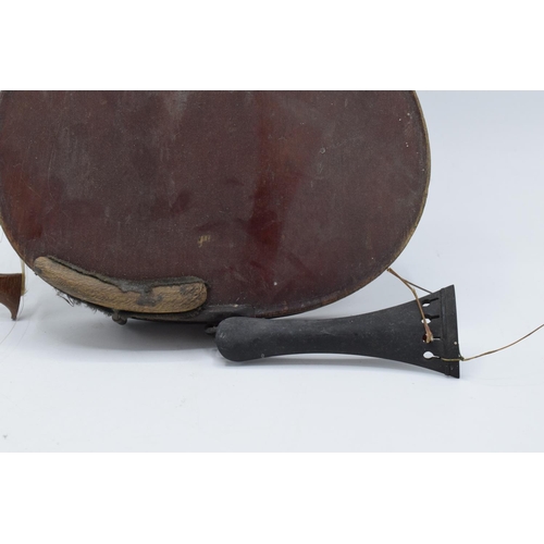 257 - A late 19th/ early 20th century violin and associated bow with the following label on the inside 'E.... 