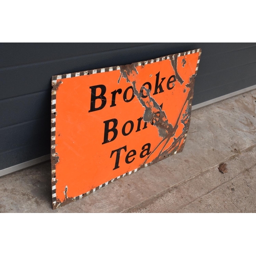 259 - Original vintage Brooke Bond Tea enamel sign. 77 x 52cm. Please check the photos. Loss of enamel and... 