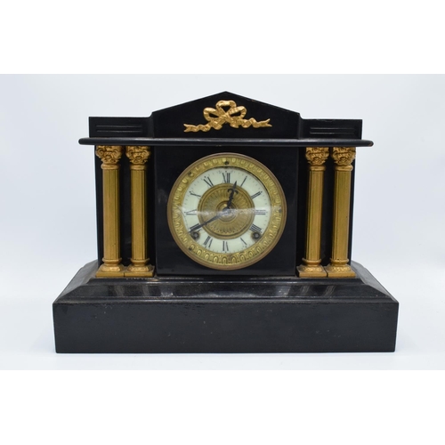 263 - A 19th century mantle clock with gilded pillars with an Ansonia Clock Co movement New York USA. Unte... 