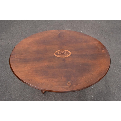 291 - Late 19th century Victorian walnut veneered table with tilt top movement. In good condition with som... 