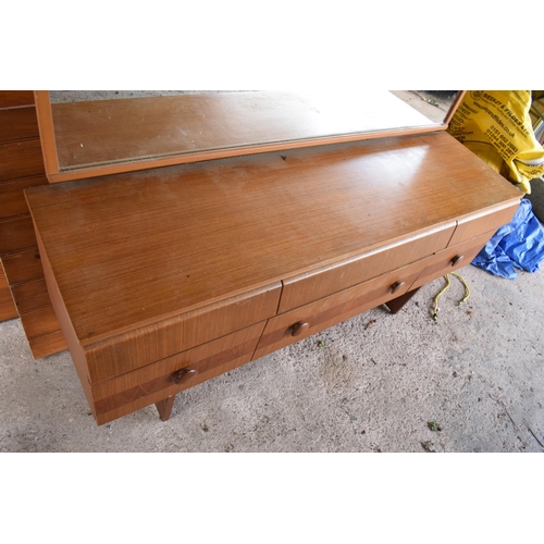 292 - A 1960s G-Plan style teak veneer mirror backed sideboard