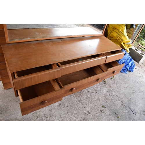 292 - A 1960s G-Plan style teak veneer mirror backed sideboard