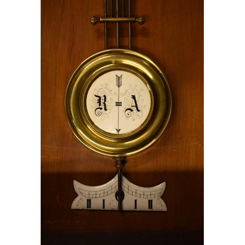 324 - An early 20th century Vienna wall clock, thought to be by Badische Uhrenfabrik (B with a 'C' crescen... 