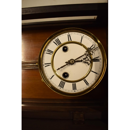 324 - An early 20th century Vienna wall clock, thought to be by Badische Uhrenfabrik (B with a 'C' crescen... 