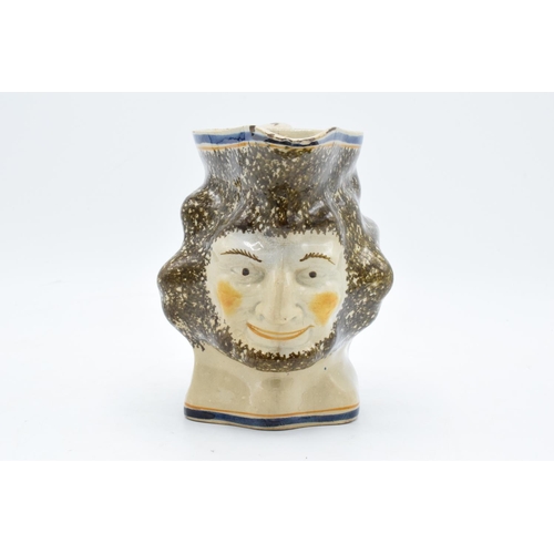 57 - 19th century Pratt Ware unusal face mask/ character jug. Generally in good condition for it's age wi... 