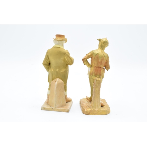 59 - A pair of Royal Worcester late 19th/ early 20th century figures to include John Bull 851 and a Jeste... 