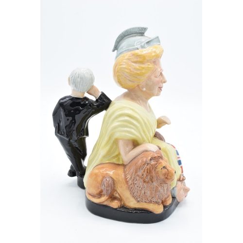 83 - Lady Grace China of Staffordshire Toby jug of Britannia Thatcher in an unusual yellow, this being nu... 