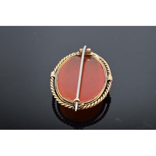 220C - A collection of items to include a 15ct Victorian carnelian brooch (tested as 15ct) (gross weight 9.... 