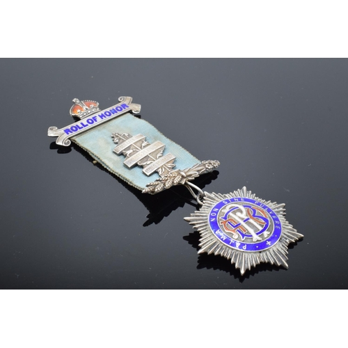 220G - A silver medal and ribbon presented to Arthur J Thorne by the Royal Borough Lodge (GLE) Birmingham 1... 