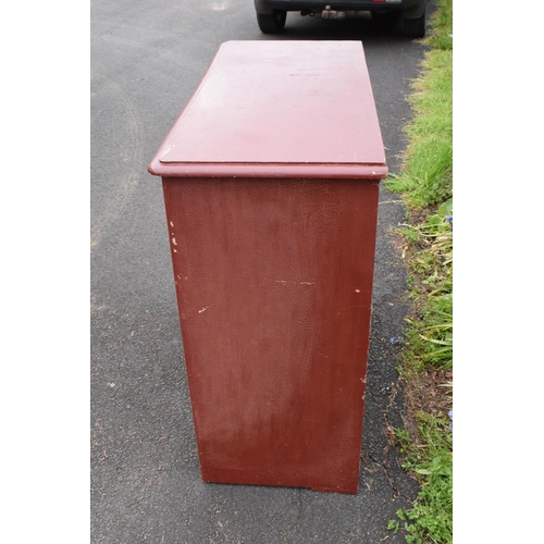 328 - Edwardian painted pine 2 over 3 chest of drawers. 107 x 47 x 96cm. In good condition with signs of a... 