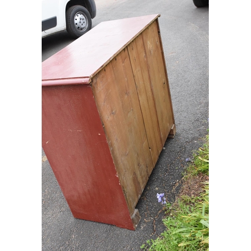 328 - Edwardian painted pine 2 over 3 chest of drawers. 107 x 47 x 96cm. In good condition with signs of a... 