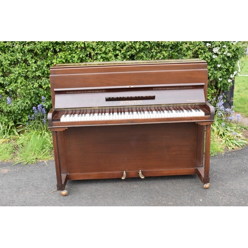 329 - A Breedon and Middleton 'Mydleton' of 42 High Street Crewe upright wooden piano with 85 keys togethe... 