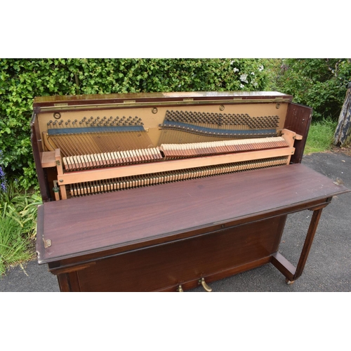 329 - A Breedon and Middleton 'Mydleton' of 42 High Street Crewe upright wooden piano with 85 keys togethe... 