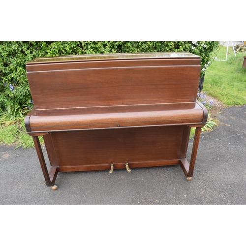 329 - A Breedon and Middleton 'Mydleton' of 42 High Street Crewe upright wooden piano with 85 keys togethe... 