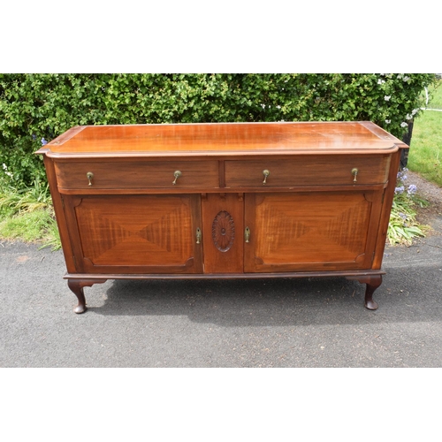 330 - Edwardian mirror backed sideboard/ drinks cabinet. 168 x 56 x 183cm. The top section lifts off and i... 