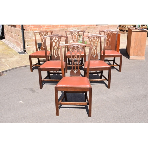 338 - A set of 6 George III mahogany dining chairs circa 1770-1800 (6). 98cm tall. In good functional cond... 