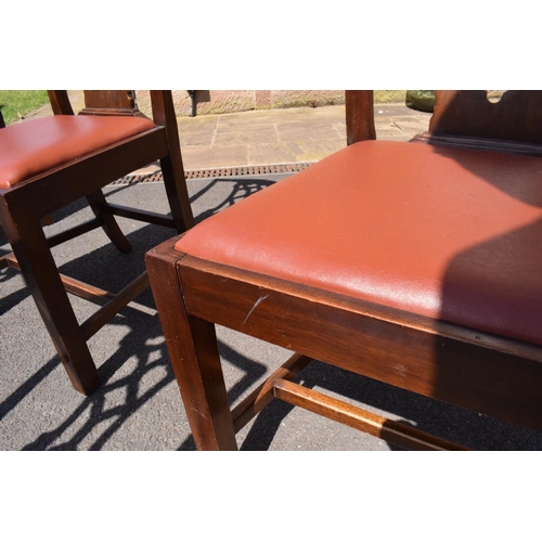 338 - A set of 6 George III mahogany dining chairs circa 1770-1800 (6). 98cm tall. In good functional cond... 