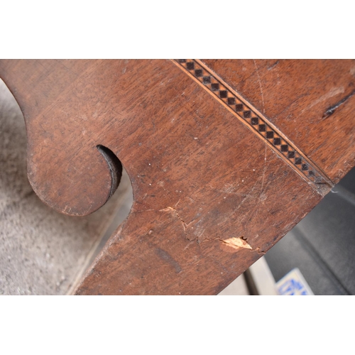 364 - A 19th century 2 over 3 chest of drawers with ornate inlay to include a shell motif, bone escutcheon... 