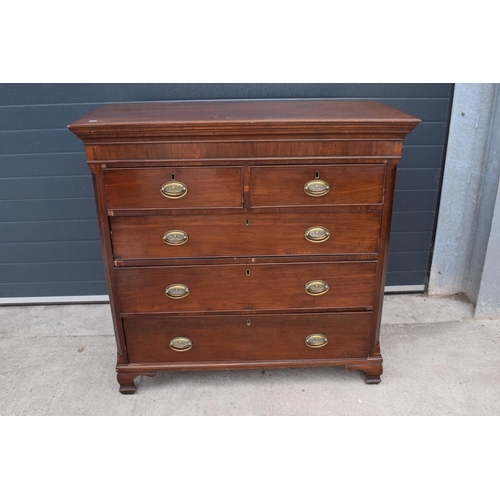 365 - Edwardian mahogany 2 over 3 chest of drawers. 120cm x 56 x 115cm tall. In good functional condition ... 