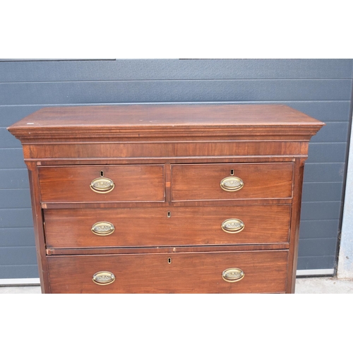 365 - Edwardian mahogany 2 over 3 chest of drawers. 120cm x 56 x 115cm tall. In good functional condition ... 