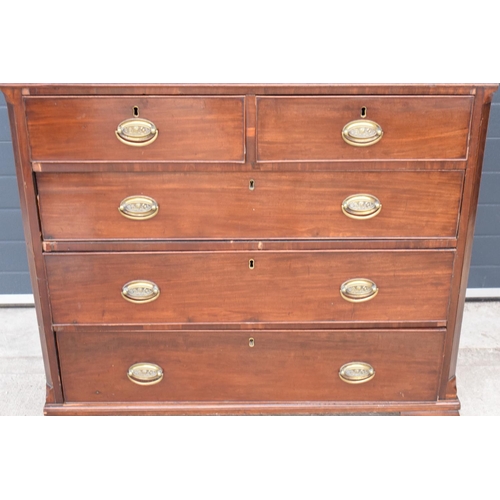 365 - Edwardian mahogany 2 over 3 chest of drawers. 120cm x 56 x 115cm tall. In good functional condition ... 