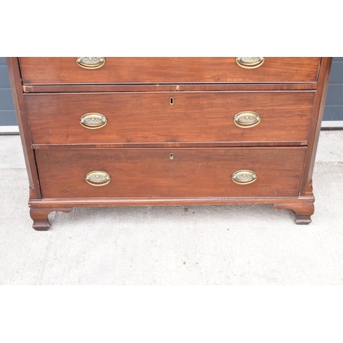 365 - Edwardian mahogany 2 over 3 chest of drawers. 120cm x 56 x 115cm tall. In good functional condition ... 