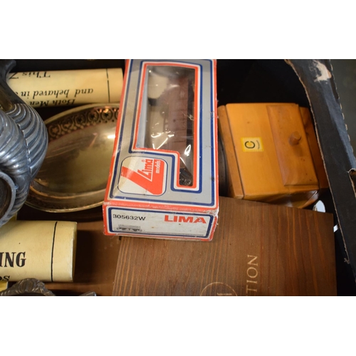 206 - A mixed collection of items to include a silver plate coffee pot, toy cars, vintage coffee grinder e... 