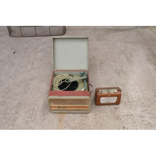 218 - A mid 20th century Phillips portable record player together with a Roberts radio (2). Both untested.