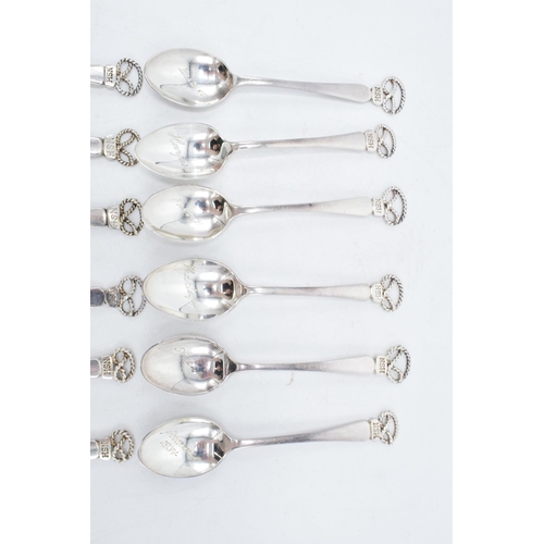 226 - Staffordshire/ Hunting interest. A interesting collection of silver plate tea spoons with the Staffo... 