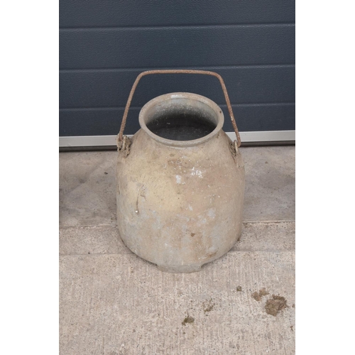 240 - A collection of aluminium milk churns/ buckets/ pails with handles (3). Approx 54cm tall. All in goo... 