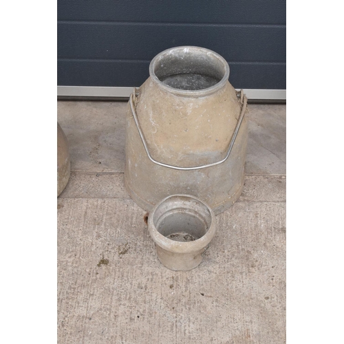 241 - A collection of aluminium milk churns/ buckets/ pails with handles and one smaller similar item (4).... 