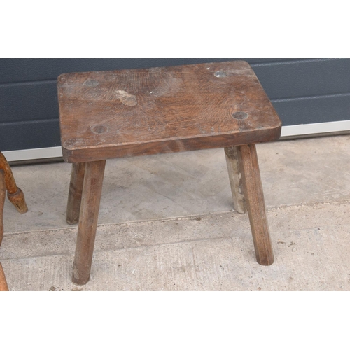 245 - A collection of early 20th century farmhouse furniture to include a captain's chair style chair, a 4... 