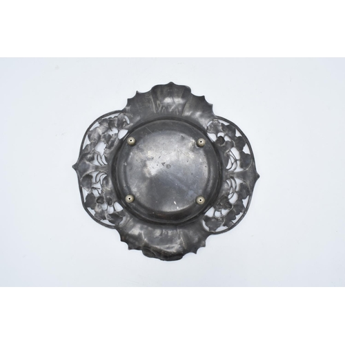 256 - An Art Nouveau WMF pewter dish raised on 4 ball feet stamped 'WMF'. 26cm long .In good condition wit... 