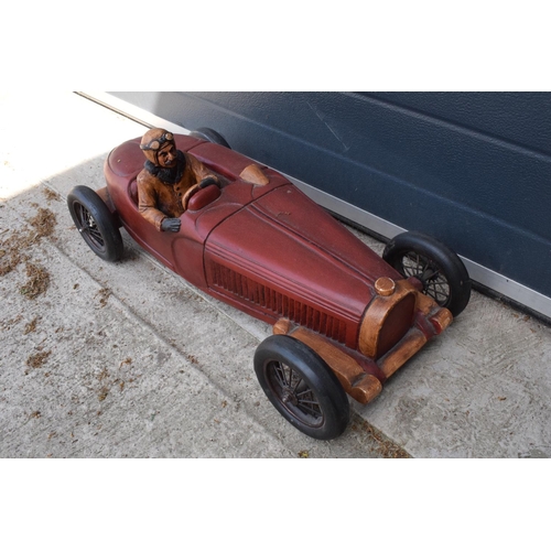 280 - A vintage Reprocrafters style large model of a vintage car. 75cm long. In good condition generally t... 