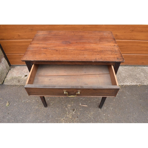 290 - A late Victorian oak single draw sideboard/ side table. 76 x 48 x 75cm. In good functional condition... 