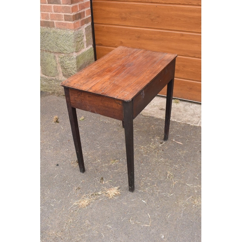 290 - A late Victorian oak single draw sideboard/ side table. 76 x 48 x 75cm. In good functional condition... 