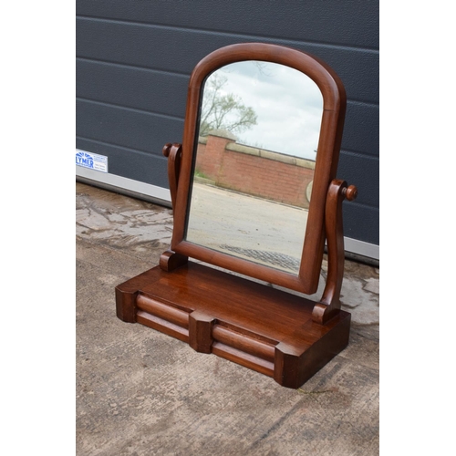 301 - An Edwardian/ early 20th century wooden dressing table mirror with pull-out draws. 44 x 21 x 56cm ta... 