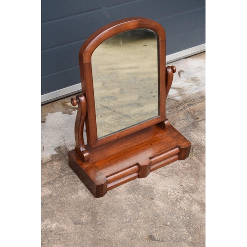 301 - An Edwardian/ early 20th century wooden dressing table mirror with pull-out draws. 44 x 21 x 56cm ta... 