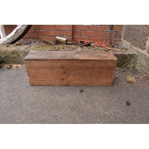 301G - A 20th century wooden tool chest to include the contents. NO POSTAGE.