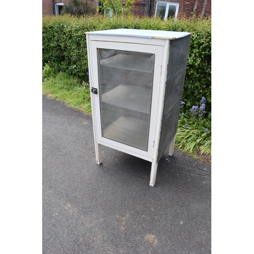 303 - A large 20th century free standing wooden meat safe/ food safe with metal mesh. 74 x 63 x 137cm. Mes... 