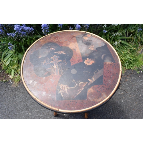 307 - 19th century bamboo and lacquer-work occasional table. In good functional condition though, as expec... 